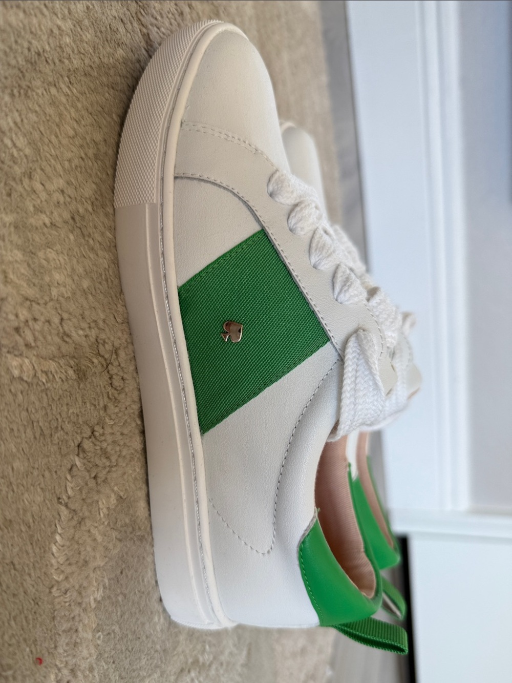 Kate Spade White & Green Sneakers | Never Worn | Size 5